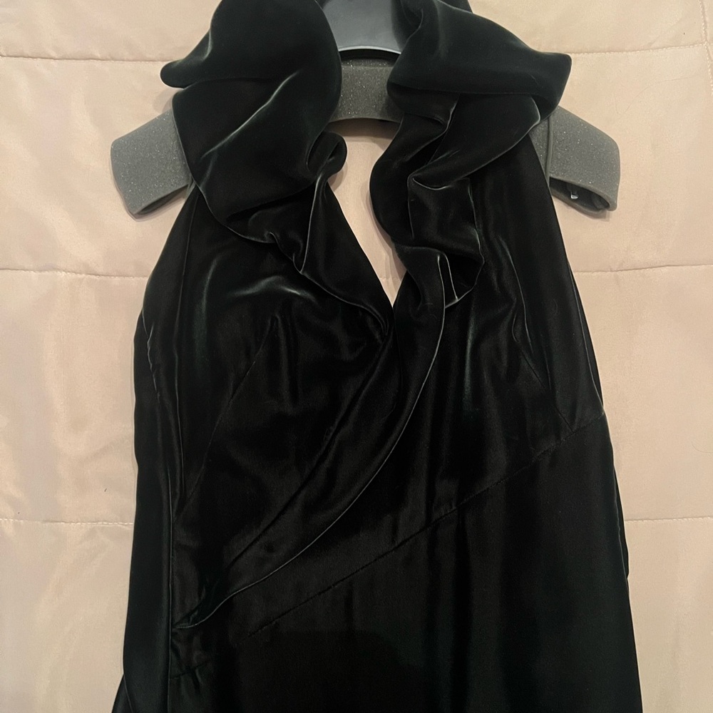 Ralph Lauren Purple Label Deep Green Velvet Backless Dress